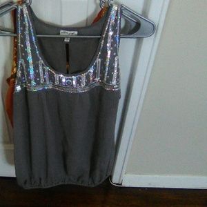 2 Beaded Summer sleeveless tops